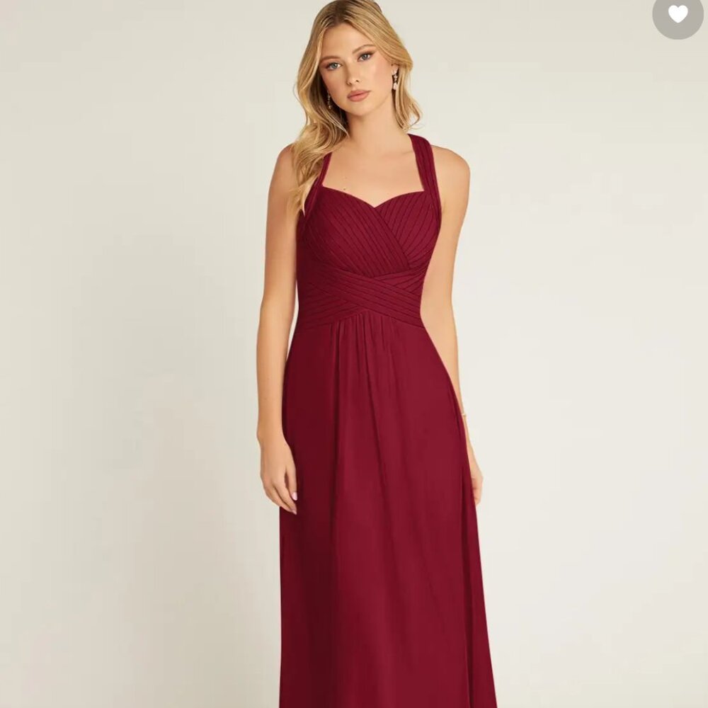 Azazie Burgundy Wedding Dress